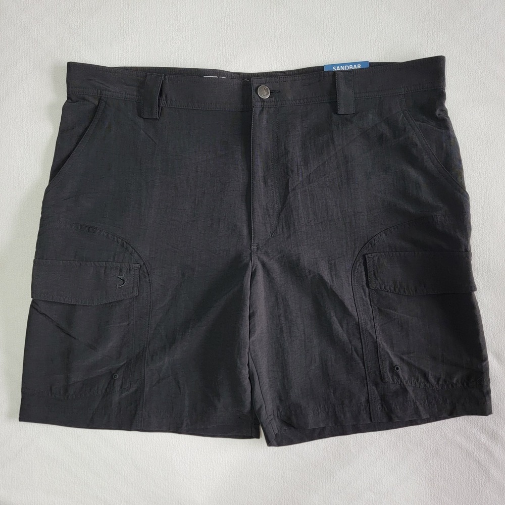 NWT Reel Legends Sandbar Cargo Shorts Men 42 Black Fishing Hiking Quick Dry